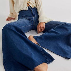 Free People Just Float on Flare Jeans in Jericho Blue